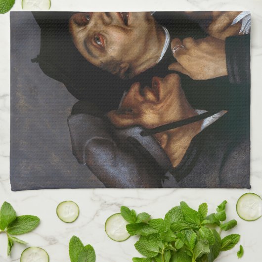 Quentin Matsys - Der Kaufvertrag Geschirrtuch (Gefaltet)