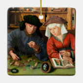 Quentin Matsys - Der Moneylender und seine Ehefrau Keramikornament (Rückseite)