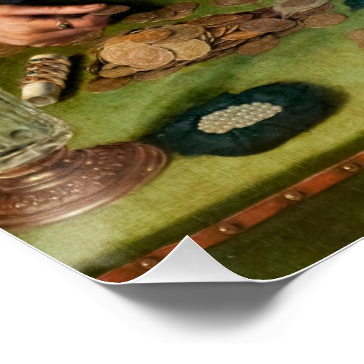 Quentin Matsys - Der Moneylender und seine Ehefrau Poster (Ecke)