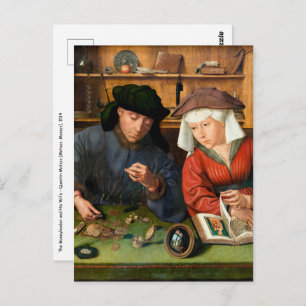 Quentin Matsys - Der Moneylender und seine Ehefrau Postkarte