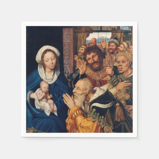 Quentin Matsys - Die Verehrung der Magi Serviette (Vorderseite)