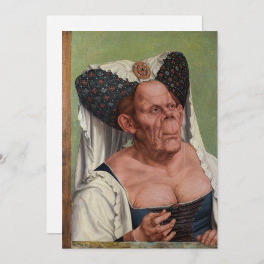 Quentin Matsys - Eine Groteske Alte Frau Einladung (Vorne/Hinten)