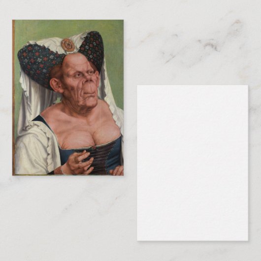 Quentin Matsys - Eine Groteske Alte Frau Mitteilungskarte (Vorne/Hinten)