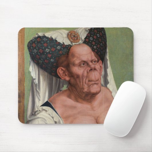 Quentin Matsys - Eine Groteske Alte Frau Mousepad (Mit Mouse)