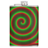 Quer mudar o vermelho? Espirale verde chamativo. Flachmann (Vorderseite)