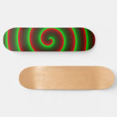 Quer mudar o vermelho? Espirale verde chamativo. Skateboard (Horizontal)