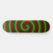 Quer mudar o vermelho? Espirale verde chamativo. Skateboard (Horizontal)