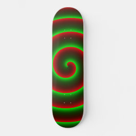 Quer mudar o vermelho? Espirale verde chamativo. Skateboard