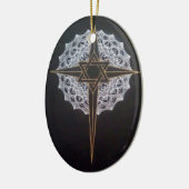 Quer- u. Stern-Mandala-Oval Keramik Ornament (Links)