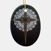 Quer- u. Stern-Mandala-Oval Keramik Ornament (Hinten)