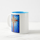 QuerBuntglas Fenster-Illustration Zweifarbige Tasse (Vorderseite Links)