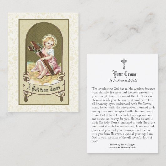 Quere heilige Karte religiöser Vintager (Vorne/Hinten)