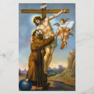 Querengels-Welt St Francis Jesus Briefpapier