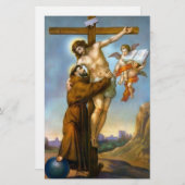 Querengels-Welt St Francis Jesus Briefpapier (Vorne/Hinten)