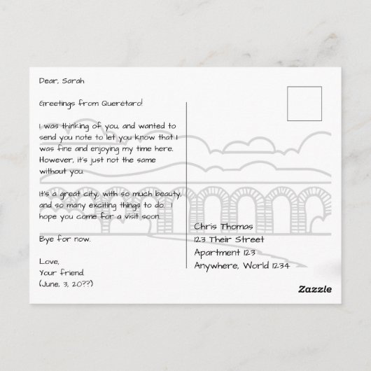 Querétaro Mexico Karte (Rückseite)