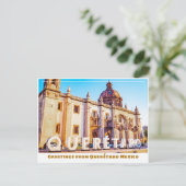 Querétaro Mexico Zeichen und Kirche Postkarte (Stehend Vorderseite)