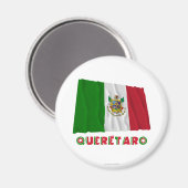 Querétaro Waving Unofficial Flag Magnet (Vorderseite/Rückseite)