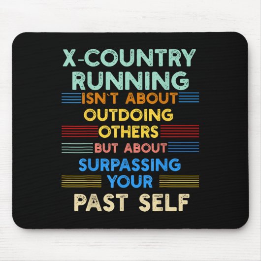 Querfeldeinlauf übertrifft dein vergangenes Ich Si Mousepad (Vorne)