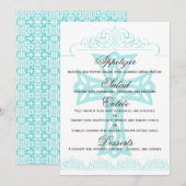 Querhochzeits-Menü-Karten Menükarte (Vorne/Hinten)