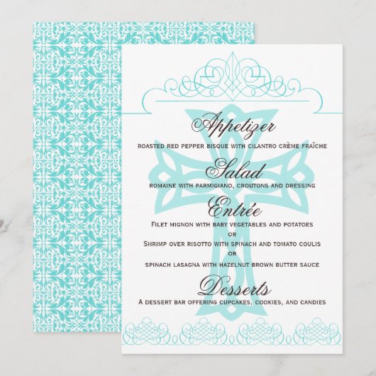 Querhochzeits-Menü-Karten Menükarte (Vorne/Hinten)