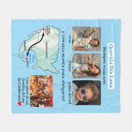 Querida Tia Lana Fleece Blanket (Vorderseite (Horizontal))