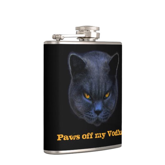 Querkatze sagt Tatzen weg von meinem Wodka! Flachmann (Rechts)