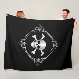 Querknochen/Piratenflagge/Piraterie/Schwarz/Silber Fleecedecke