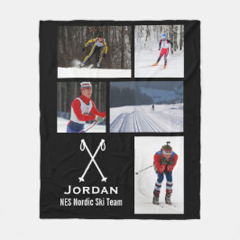 Querland-SkifahrenNordic, der Foto-Collage läuft Fleecedecke