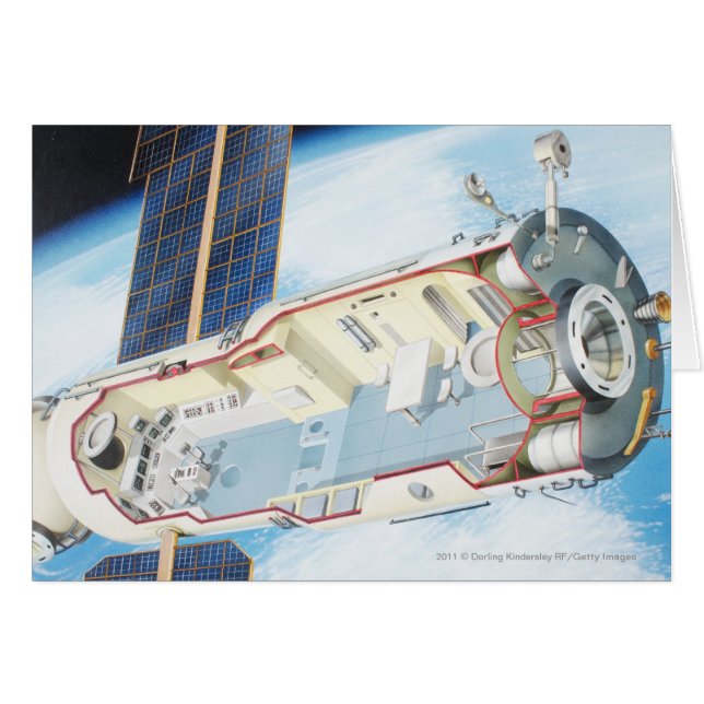 Querschnitt der angetriebenen Solarraumstation (Vorderseite (Horizontal))