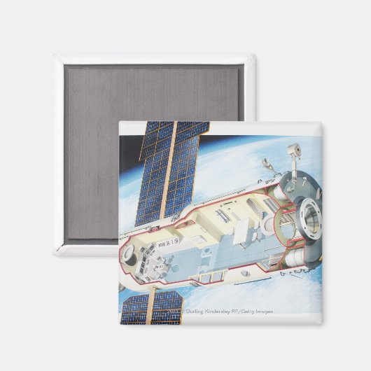 Querschnitt der solarbetriebenen Raumstation Magnet (Vorderseite/Rückseite)