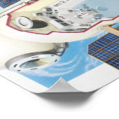 Querschnitt der solarbetriebenen Raumstation Poster (Ecke)