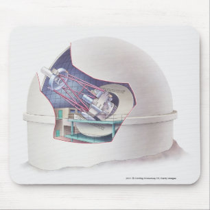 Querschnitt des Teleskops innerhalb eines Mousepad