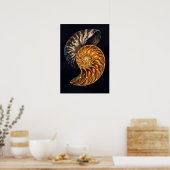 Querschnitt durch ein Nautilusgehäuse — Goldene Sp Poster (Küche)