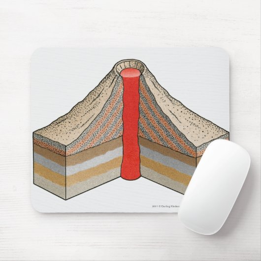Querschnitt eines Ascheasche Vulkans Mousepad (Mit Mouse)