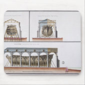 Querschnitt und Aufzug eines Schiffs, 1776 Mousepad (Vorne)