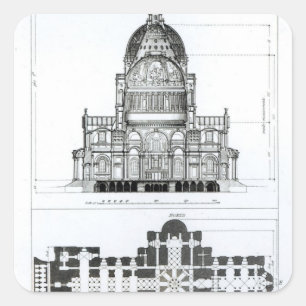 Querschnitt von St Paul Kathedrale Quadratischer Aufkleber