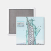 Querschnittbild der Freiheitsstatue Magnet (Vorderseite/Rückseite)