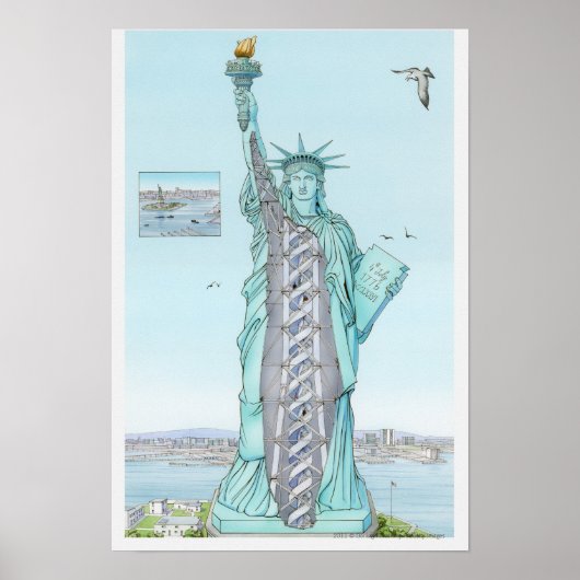 Querschnittbild der Freiheitsstatue Poster (Vorne)