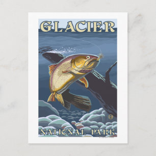 Querschnittlicher Forellenfang Postkarte