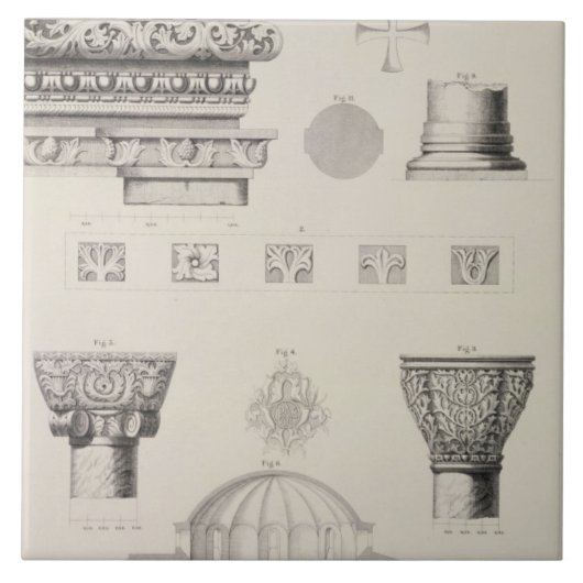 Querschnitts- und Architekturdetails von Kutciuk Fliese (Vorderseite)