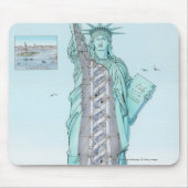 Querschnittsillustration des Freiheitsstatuen Mousepad (Vorne)