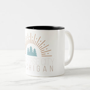 QUERstadt-MICHIGAN-TASSE Zweifarbige Tasse