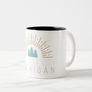 QUERstadt-MICHIGAN-TASSE Zweifarbige Tasse
