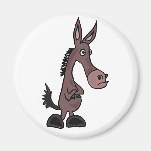 QUERSTATION, störrischer Maultier-Cartoon-Magnet Magnet