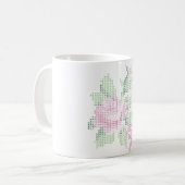 Querstich-Rosen-Tasse Kaffeetasse (Vorderseite Links)