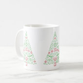 Querstich-Weihnachtsbaum-Tasse Kaffeetasse (Vorderseite Links)