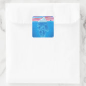 Querstrecke Iceberg - Seward, Alaska Quadratischer Aufkleber (Tasche)