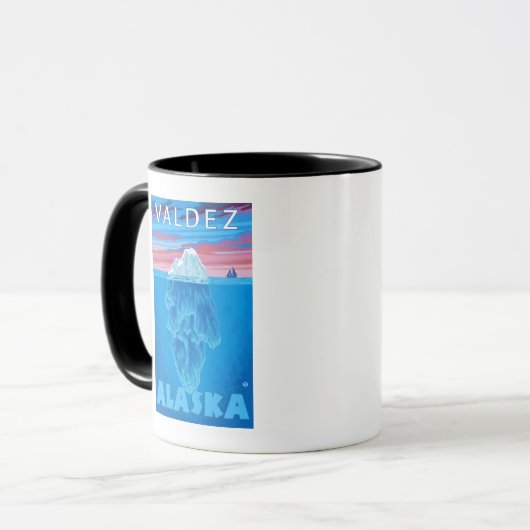 Querstrecke Iceberg - Valdez, Alaska Tasse (Vorderseite Links)