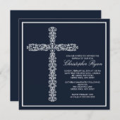 Quertaufe-Taufjungen-Taufe Inviation Einladung (Vorne/Hinten)