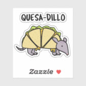 Quesa-Dillo Funny Quesadilla Pun Aufkleber (Blatt)